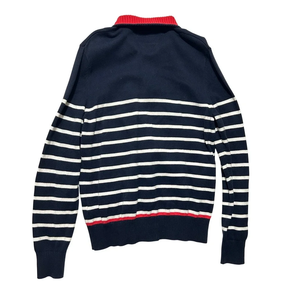 Tommy Hilfiger‎ Men Chunky Sweater S Button Mock Neck Nautical Preppy Old Money